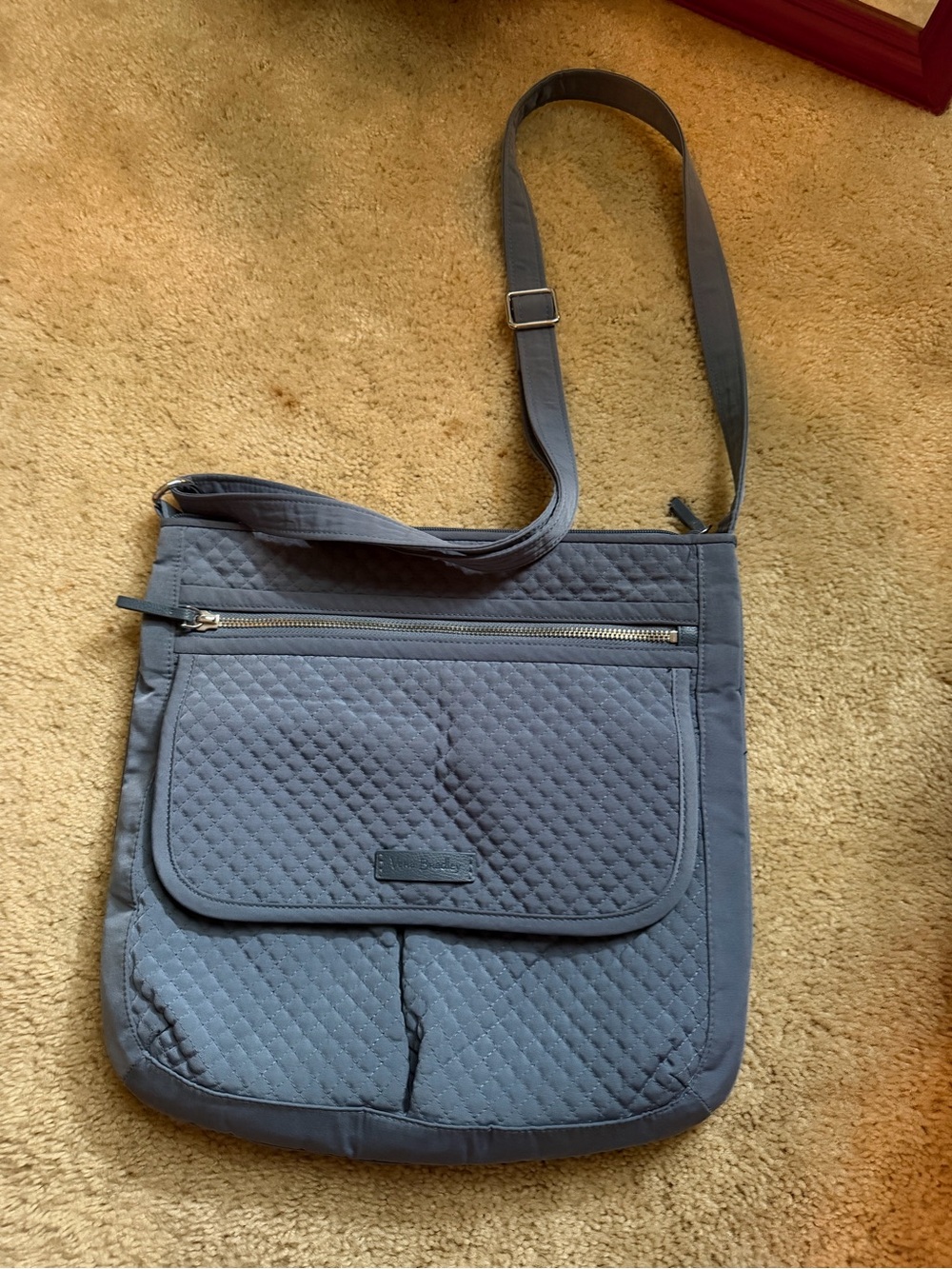 Vera Bradley Quilted Slate Gray Crossbody Messenger